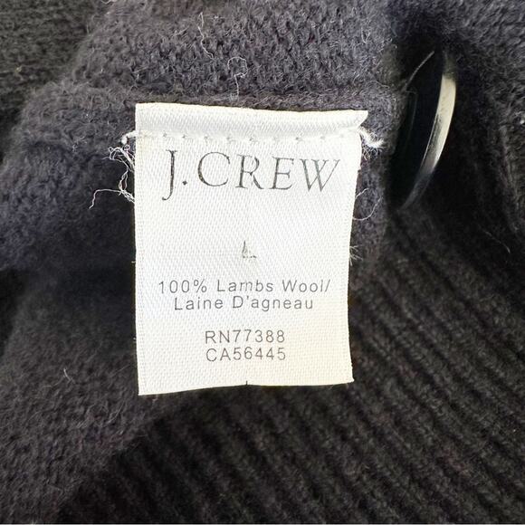 J. Crew Sweater‎ Mens 100% Lambs Wool Button Cowl Neck Navy Cozy Casual Large - Picture 7 of 7